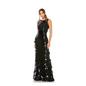 Mac Duggal Black Sequin Maxi Evening Gown size 8
